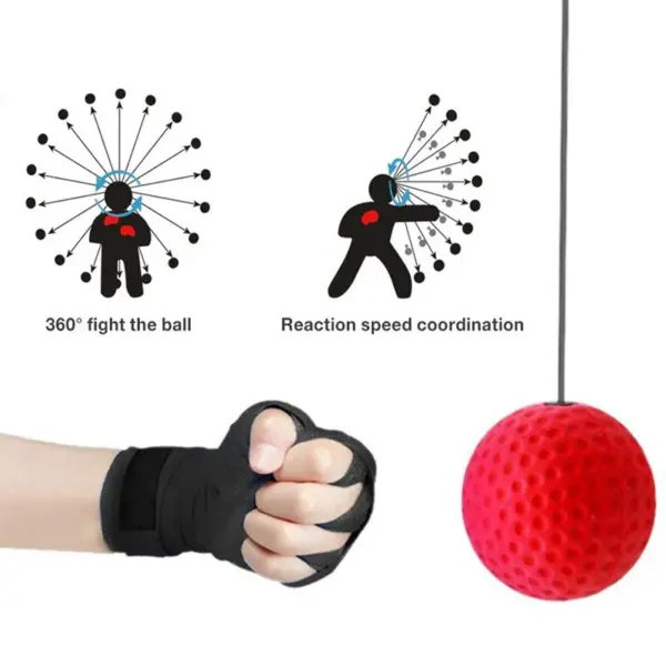Boxing Speed Ball – Head-Mounted PU Punch Ball for MMA, Muay Thai, and Hand-Eye Coordination Training - Image 4