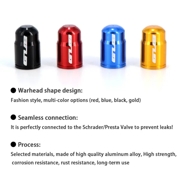 2Pcs GUB Aluminum CNC Bicycle Tire Valve Caps – MTB & Road Bike Tube Nozzle Cover for AV/FV Schrader & Presta Valves - Image 2