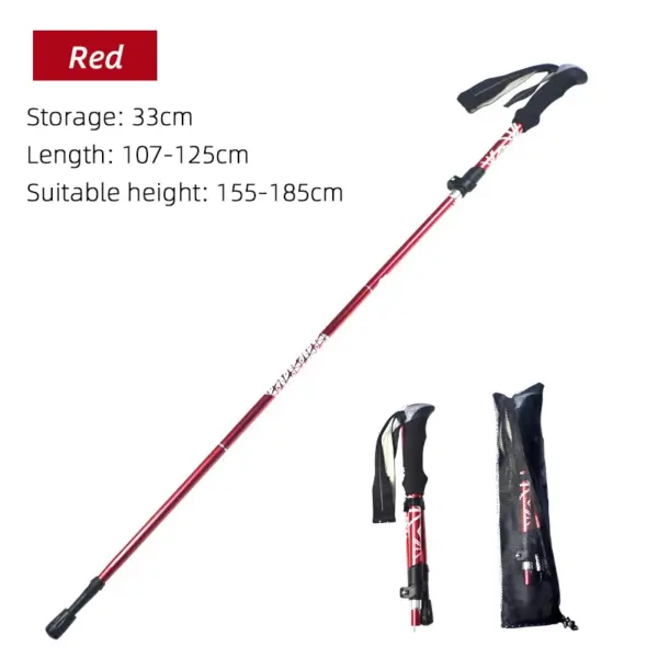5-Section Outdoor Foldable Trekking Pole – Portable Telescopic Walking & Hiking Stick for Camping & Nordic Walking - Image 8
