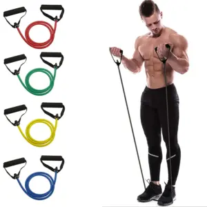 Resistance Bands with Handles – Exercise & Workout Bands for Strength Training at Home & Gym (Men & Women)