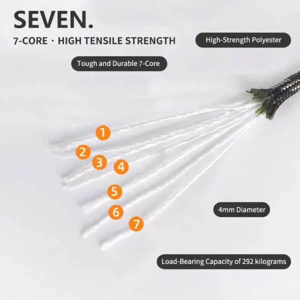 7-Core 550 Paracord Rope – 4mm Survival Cord for Camping, Hiking, Lanyards & Tent Accessories (5/8/16/31M) - Image 4