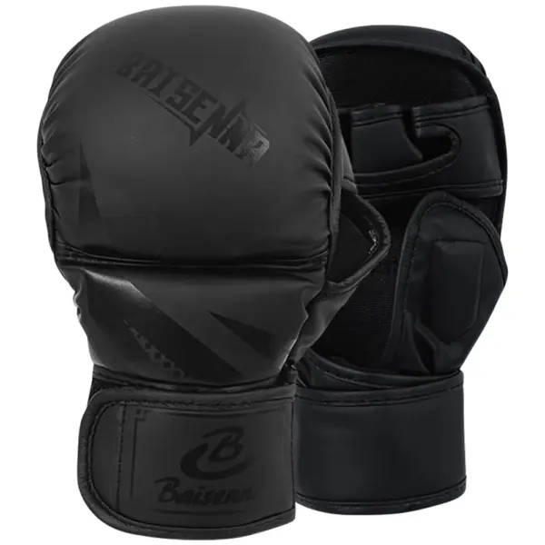 Half Finger Training Gloves – Thickened PU Leather Kickboxing Fight Gloves for Adults & Children - Image 9