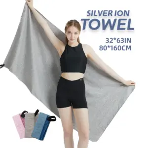 Microfiber Quick-Dry Gym Towel – Silver Ion Odor-Free, Absorbent & Fast-Drying Workout Towel