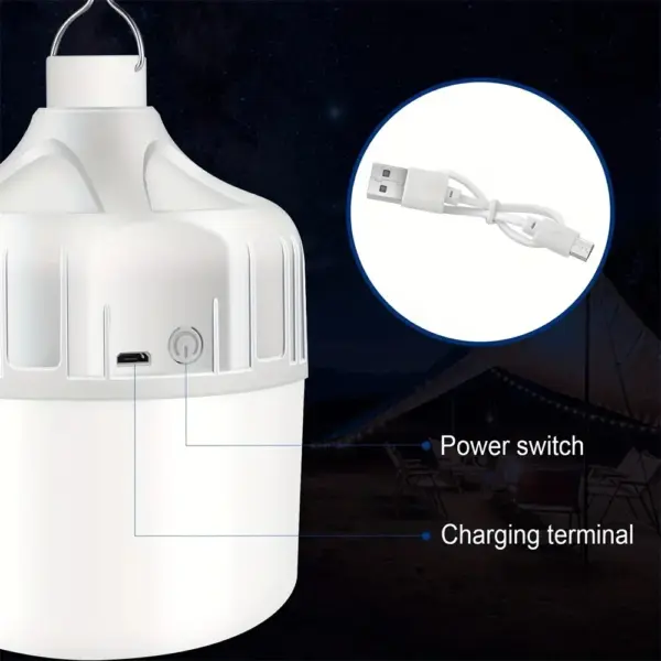 USB Rechargeable LED Bulb – Portable Camping Light for Emergency, Outdoor Picnics & Hanging Tent Light - Image 4