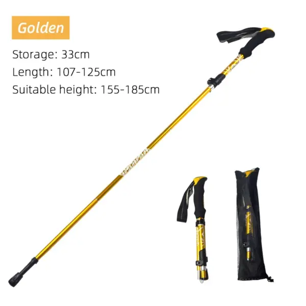 5-Section Outdoor Foldable Trekking Pole – Portable Telescopic Walking & Hiking Stick for Camping & Nordic Walking - Image 7