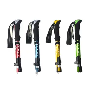 5-Section Outdoor Foldable Trekking Pole – Portable Telescopic Walking & Hiking Stick for Camping & Nordic Walking