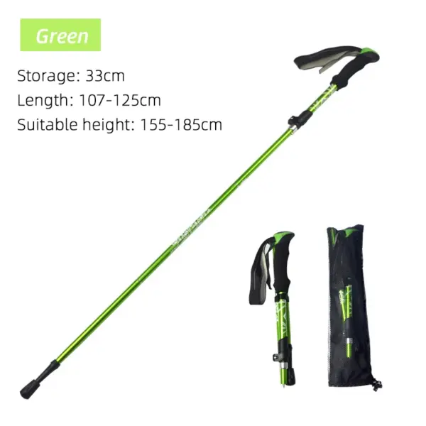5-Section Outdoor Foldable Trekking Pole – Portable Telescopic Walking & Hiking Stick for Camping & Nordic Walking - Image 10