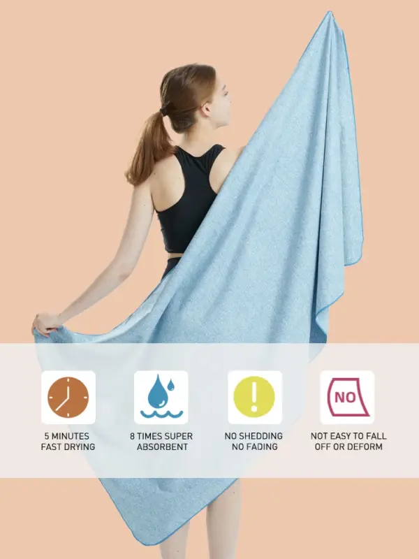 Microfiber Quick-Dry Gym Towel – Silver Ion Odor-Free, Absorbent & Fast-Drying Workout Towel - Image 4