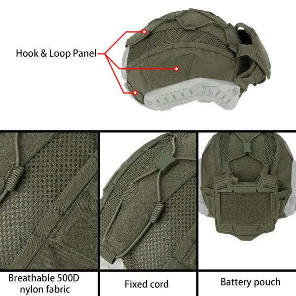 Idogear Helmet Cover For Tactical Maritime Helmet With Nvg Battery Pouch Hunting Accessories 3812 - Image 3