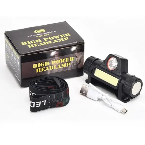Rechargeable COB LED USB Headlamp – Super Bright Waterproof Head Torch with Strong Magnetic Base for Outdoor & Fishing - Image 7