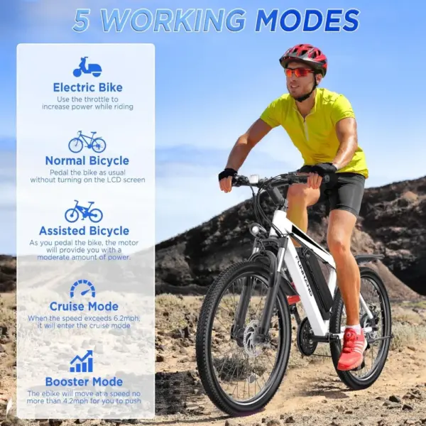 Electric Bike for Adults – 26'' 1000W Peak Ebike with 48V Removable Battery, 50-Mile Range & 21.7MPH Speed - Image 6