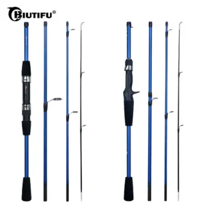 Biutifu Baitcasting Spinning Travel Carbon Fishing Rod – 4/5 Section Ultralight Mini Pole for Lure & Trout Fishing (5-20g Casting Weight)