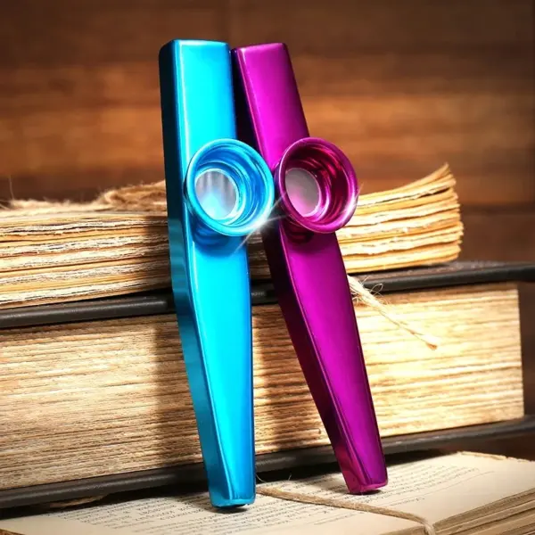Metal Kazoos Musical Instrument – Flute-Style Diaphragm Mouth Kazoo, Perfect Guitar Companion - Image 2