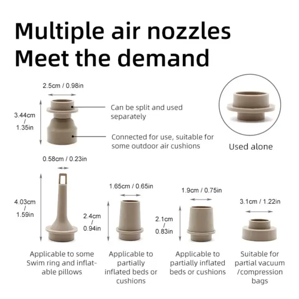Electric Air Pump – Portable Wireless Air Compressor Inflator/Deflator for Air Beds, Boats, Cushions & Swimming Rings - Image 3