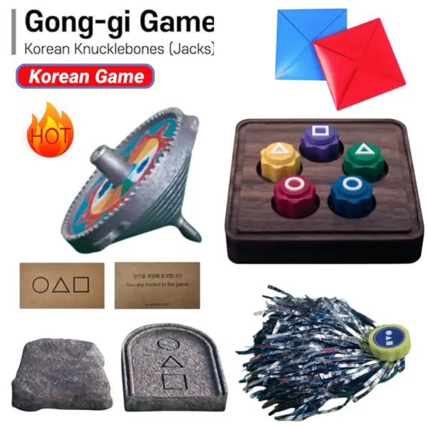 Gonggi Korean Folk Game Stones Set – Traditional Family, Travel & Party Game for Fun & Stress Relief
