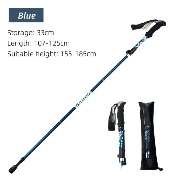 5-Section Outdoor Foldable Trekking Pole – Portable Telescopic Walking & Hiking Stick for Camping & Nordic Walking - Image 9