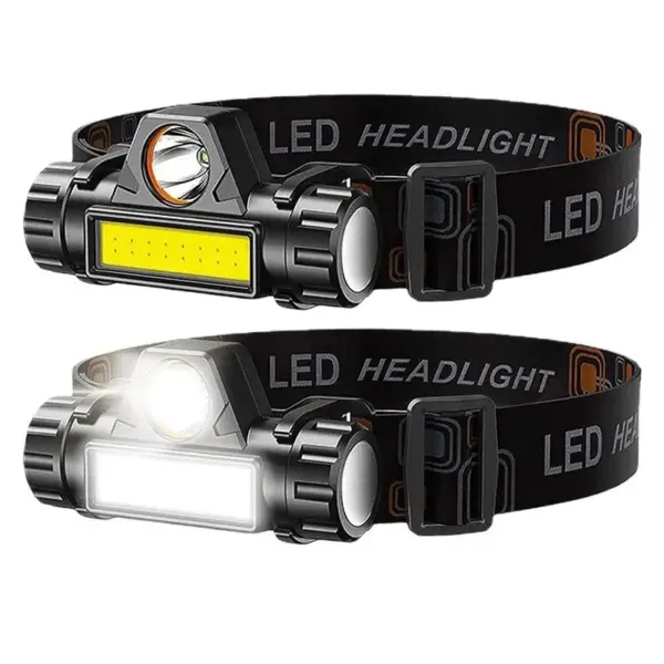 Rechargeable COB LED USB Headlamp – Super Bright Waterproof Head Torch with Strong Magnetic Base for Outdoor & Fishing